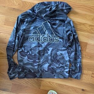 Boys Adidas Black and Gray Swirl Hoodie